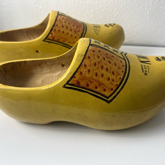 Vintage Wett VV Ged Dutch Hand Carved Klompen Wooden Shoes - Picture 12 of 16